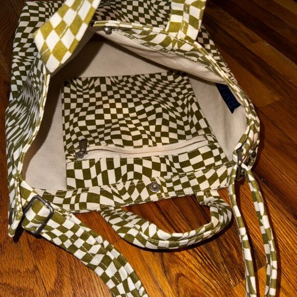 Baggu Duck Bag in Moss Trippy Checker NWOT - Picture 5 of 8